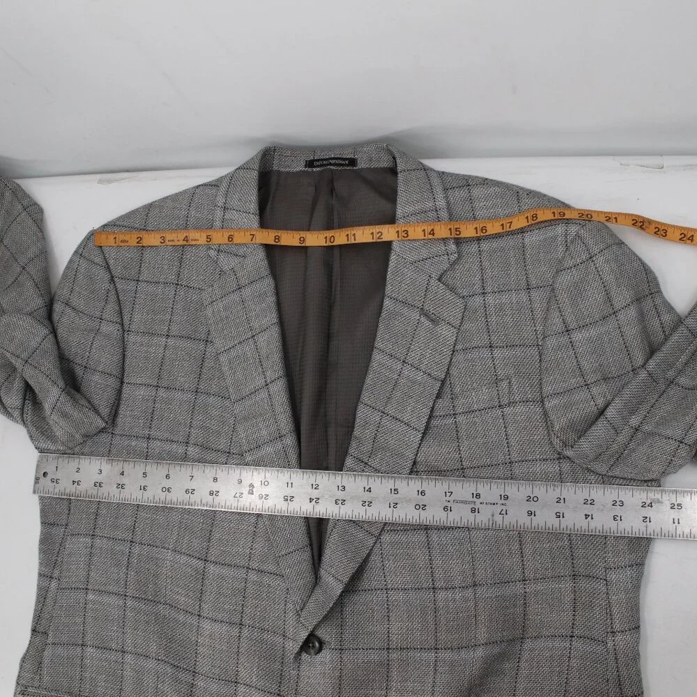 Emporio armani Sport Coat Men 50 G Line Single Breasted Two Button Plaid Viscose
